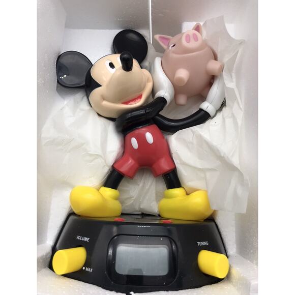 VTG Mickey Mouse Coin Bank‎ AM/FM Clock Radio 2005 Model #518384 New Open Box - Picture 8 of 9